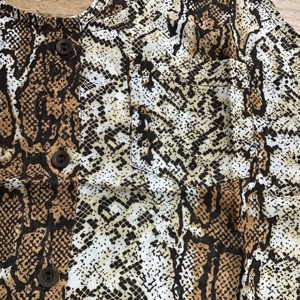 Nwot Timing Tank Top Size Small Crop Snakeskin Animal Print Black Brown - Picture 8 of 10